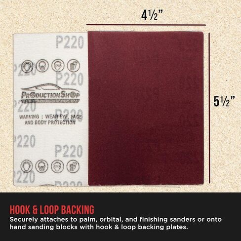Premium Red 120 Grit 1/4 Sheet Size Red Sanding Sheets, Box of 30 - Hook & Loop Backing Sandpaper, Medium-Cut Abrasive - Fits Palm Sanders, Hand Sanding Blocks - Woodworking, Auto Paint in Saudi Arabia