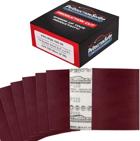 Premium Red 120 Grit 1/4 Sheet Size Red Sanding Sheets, Box of 30 - Hook & Loop Backing Sandpaper, Medium-Cut Abrasive - Fits Palm Sanders, Hand Sanding Blocks - Woodworking, Auto Paint in Saudi Arabia