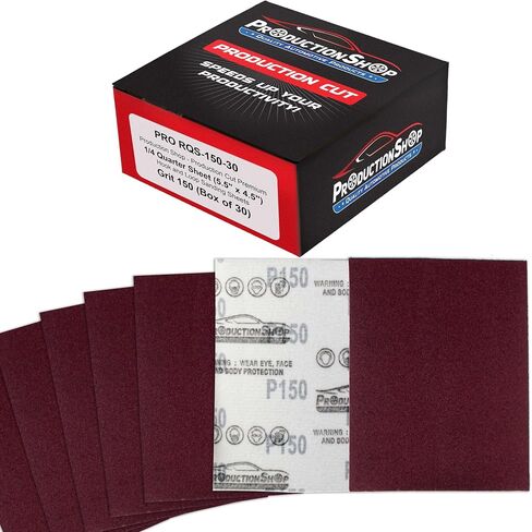 Premium Red 120 Grit 1/4 Sheet Size Red Sanding Sheets, Box of 30 - Hook & Loop Backing Sandpaper, Medium-Cut Abrasive - Fits Palm Sanders, Hand Sanding Blocks - Woodworking, Auto Paint in Saudi Arabia