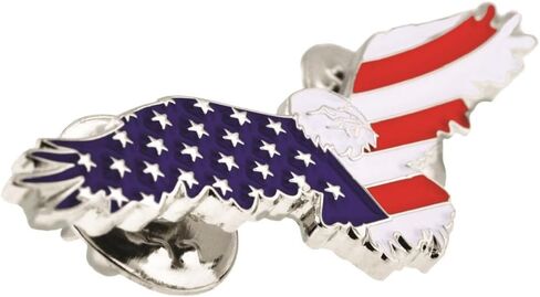 PinMart Patriotic Eagle Pin – Soaring American Eagle–Bronze, Gold or Nickel Plated Enamel Lapel Pin with Clutch Back for Coats, Suit Jackets, and Lanyards in Kuwait