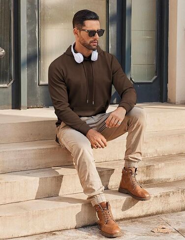 COOFANDY Mens Hoodie Long Sleeve Casual Pullover Hooded Sweatshirt Fashion Drawstring Hoodies with Pocket in Saudi Arabia