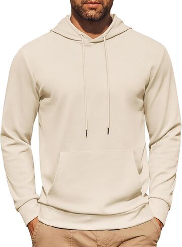 COOFANDY Mens Hoodie Long Sleeve Casual Pullover Hooded Sweatshirt Fashion Drawstring Hoodies with Pocket in Saudi Arabia
