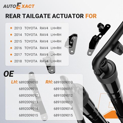 الباب الخلفي الكهربائي الخلفي يدعم دعامة الصدمات متوافق مع 2013-2018 Toyota RAV4 2.5L استبدال لـ 6892009010 6891009010 زوج من 2 يسار ويمين in Kuwait