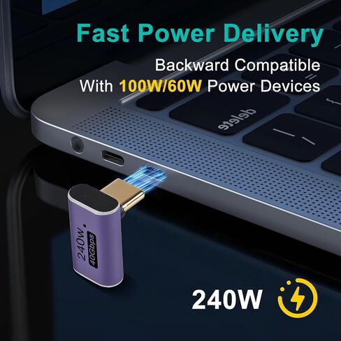 4 قطع محول USB C ذكر إلى أنثى، موصل USB C ذكر إلى أنثى، موسع محول USB من النوع C يدعم 240 وات، 40 جيجابت في الثانية، 8K@60 هرتز لسطح البخار، MacBook، Thunderbolt إلخ in Saudi Arabia