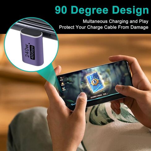 4 قطع محول USB C ذكر إلى أنثى، موصل USB C ذكر إلى أنثى، موسع محول USB من النوع C يدعم 240 وات، 40 جيجابت في الثانية، 8K@60 هرتز لسطح البخار، MacBook، Thunderbolt إلخ in Saudi Arabia