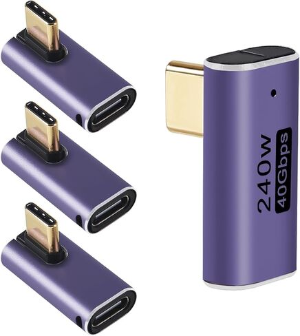4 قطع محول USB C ذكر إلى أنثى، موصل USB C ذكر إلى أنثى، موسع محول USB من النوع C يدعم 240 وات، 40 جيجابت في الثانية، 8K@60 هرتز لسطح البخار، MacBook، Thunderbolt إلخ in Saudi Arabia