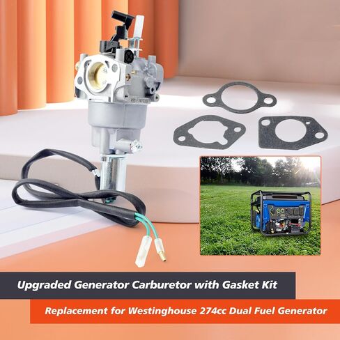 مكربن ​​مولد مطور مع مجموعة حشية بديلة لـ Westinghouse WGen5300DF WGen5300DFv WGen5300DFc WGen5300DFcv 274cc مولد الوقود المزدوج in Kuwait