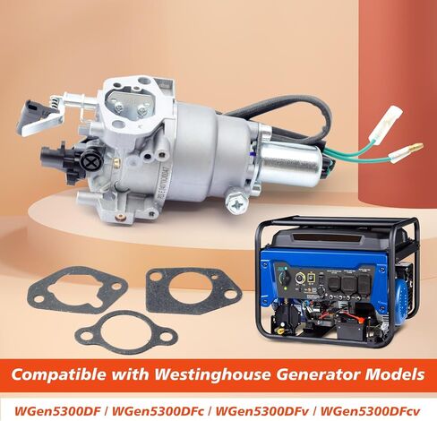 مكربن ​​مولد مطور مع مجموعة حشية بديلة لـ Westinghouse WGen5300DF WGen5300DFv WGen5300DFc WGen5300DFcv 274cc مولد الوقود المزدوج in Kuwait