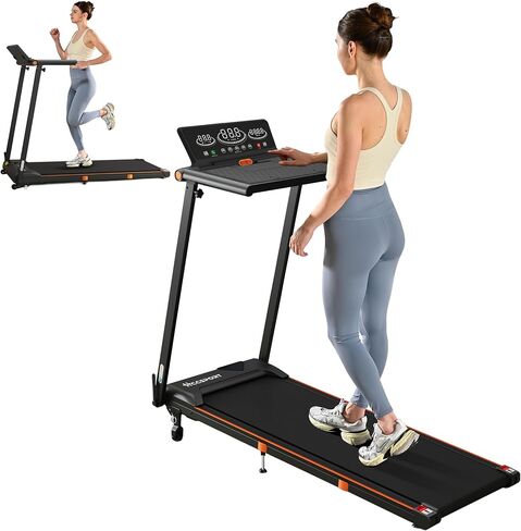 Folding Under Desk Treadmill with Incline Portable 3.5HP Walking Foldable Treadmill for Home Office Removable Desk Wristband Remote Control in Saudi Arabia