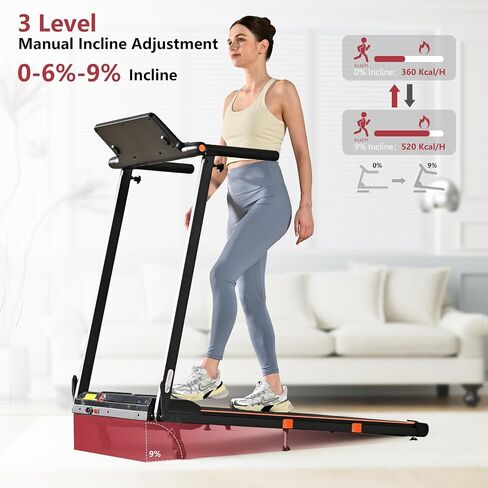 Folding Under Desk Treadmill with Incline Portable 3.5HP Walking Foldable Treadmill for Home Office Removable Desk Wristband Remote Control in Saudi Arabia