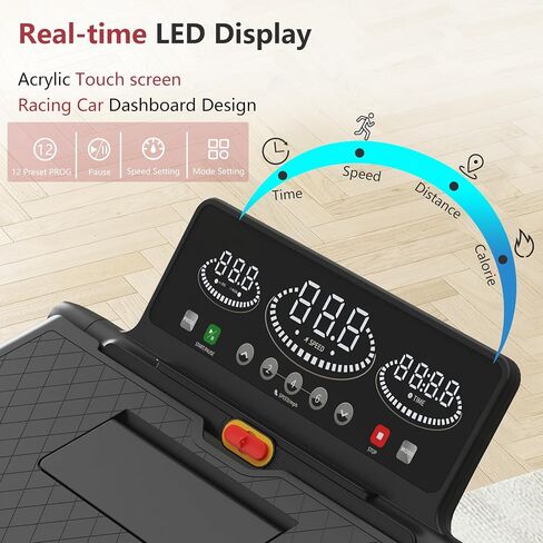Folding Under Desk Treadmill with Incline Portable 3.5HP Walking Foldable Treadmill for Home Office Removable Desk Wristband Remote Control in Saudi Arabia