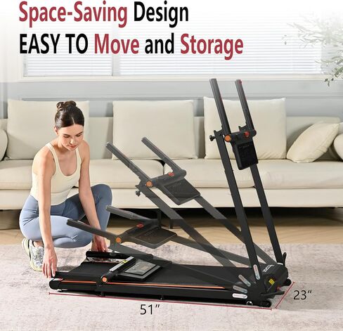 Folding Under Desk Treadmill with Incline Portable 3.5HP Walking Foldable Treadmill for Home Office Removable Desk Wristband Remote Control in Saudi Arabia