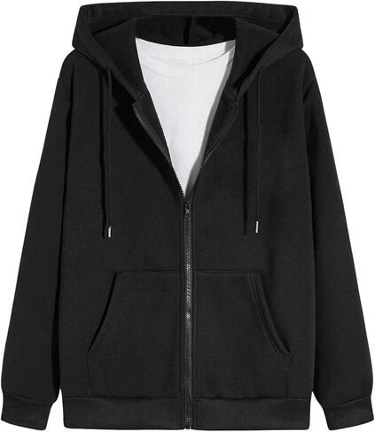 Men's Zip Up Drawstring Hooded Sweatshirt Long Sleeve Basic Hoodies Tops with Pockets in Saudi Arabia