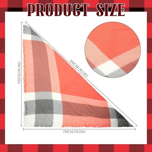 Toulite 6 قطع وشاح الشتاء النساء والأوشحة الخريف مثلث وشاح منقوشة وشاح للنساء الهدايا منقوشة بطانية وشاح دافئ طويل شال (نمط الرجعية) in Kuwait