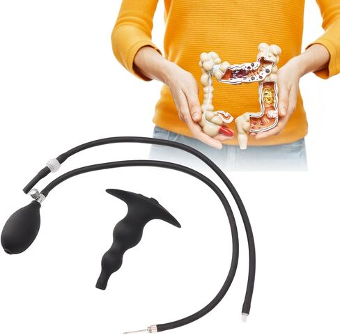 طقم لمبة حقنة شرجية من السيليكون من DAUZ، يعزز التغوط قابس حقنة شرجية ناعمة قابلة للنفخ لتحسين الإمساك للمنزل (نمط 2 مضاد للتدفق الخلفي) in Kuwait