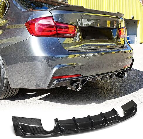 MCARCAR KIT Carbon Fiber F30 Rear Diffuser for BMW 3 Series F30 M Sport Sedan 2012-2018 320i 325i 328i 330i 335i 340i M-tech Auto Rear Lower Bumper Lip Spoiler Body Kit (Carbon Fiber) in Saudi Arabia