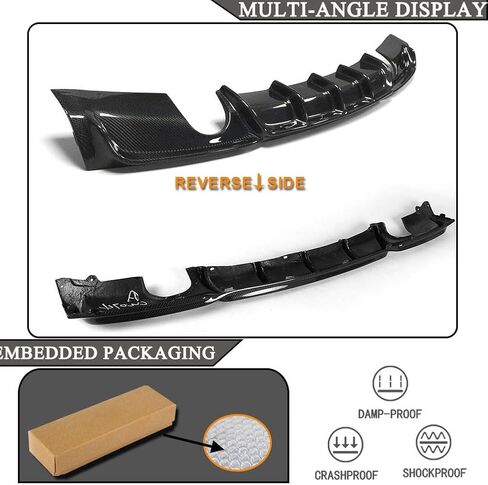 MCARCAR KIT Carbon Fiber F30 Rear Diffuser for BMW 3 Series F30 M Sport Sedan 2012-2018 320i 325i 328i 330i 335i 340i M-tech Auto Rear Lower Bumper Lip Spoiler Body Kit (Carbon Fiber) in Saudi Arabia