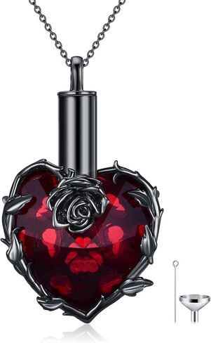 Rose Urn Necklace Ashes 925 Sterling Silver Cremation Pendant Memorial Ashes Rose Pendant Jewelry Gift for Women Men in Saudi Arabia