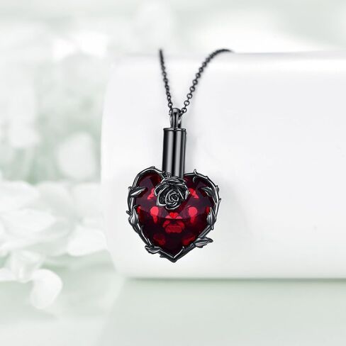 Rose Urn Necklace Ashes 925 Sterling Silver Cremation Pendant Memorial Ashes Rose Pendant Jewelry Gift for Women Men in Saudi Arabia