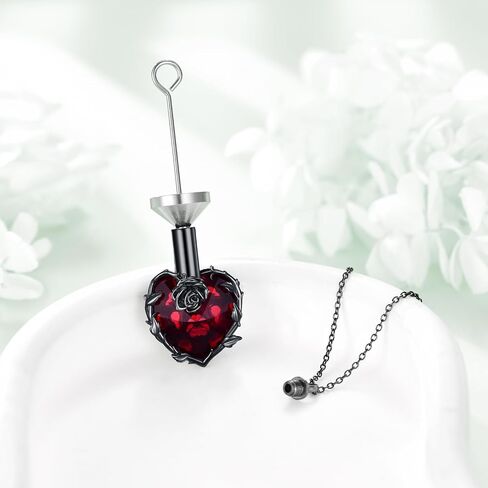 Rose Urn Necklace Ashes 925 Sterling Silver Cremation Pendant Memorial Ashes Rose Pendant Jewelry Gift for Women Men in Saudi Arabia
