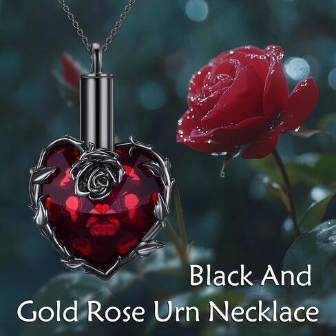 Rose Urn Necklace Ashes 925 Sterling Silver Cremation Pendant Memorial Ashes Rose Pendant Jewelry Gift for Women Men in Saudi Arabia