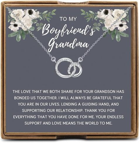 OKEYCH Thank You Gift To My Boyfriend Grandma Necklace Boyfriend's Grandma Birthday Christmas Gift Mother’s Day Gift in Kuwait