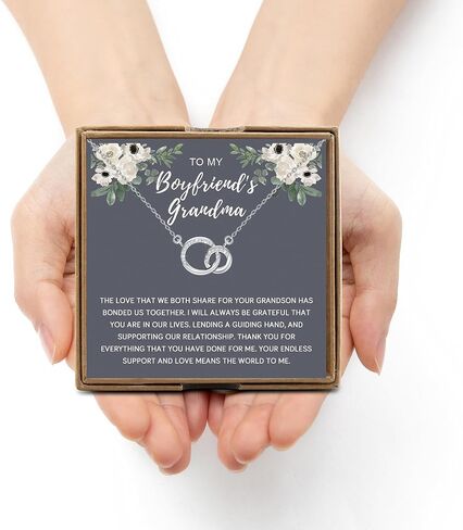 OKEYCH Thank You Gift To My Boyfriend Grandma Necklace Boyfriend's Grandma Birthday Christmas Gift Mother’s Day Gift in Kuwait