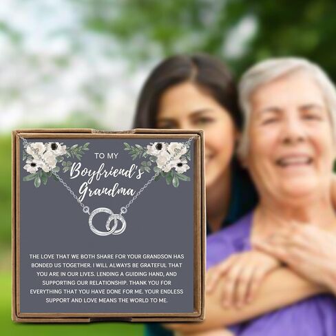 OKEYCH Thank You Gift To My Boyfriend Grandma Necklace Boyfriend's Grandma Birthday Christmas Gift Mother’s Day Gift in Kuwait