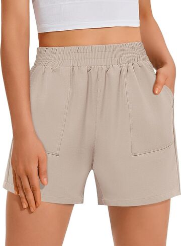 GRAPENT Wide Leg Shorts for Women Pull on Shorts with Deep Pockets for Casual Gym Pants Walking Athletic in Saudi Arabia