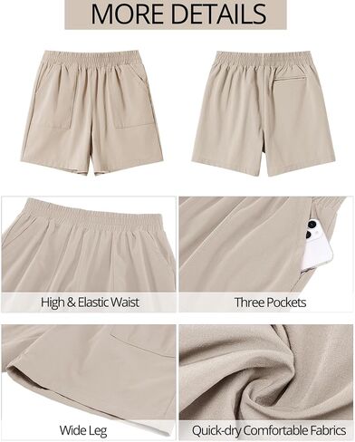 GRAPENT Wide Leg Shorts for Women Pull on Shorts with Deep Pockets for Casual Gym Pants Walking Athletic in Saudi Arabia