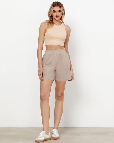 GRAPENT Wide Leg Shorts for Women Pull on Shorts with Deep Pockets for Casual Gym Pants Walking Athletic in Saudi Arabia