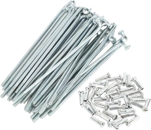 Bicycle Spokes Bike Wheel Spokes Silver Tone Nipple 1 Set 14G 265mm Length Carbon Steel Galvanized in Kuwait