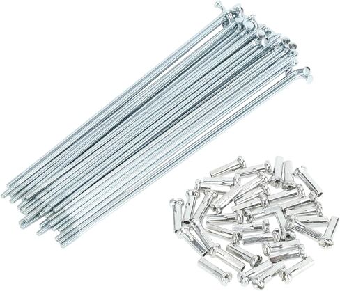 Bicycle Spokes Bike Wheel Spokes Silver Tone Nipple 1 Set 14G 265mm Length Carbon Steel Galvanized in Kuwait