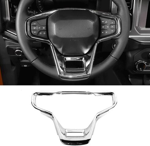 Linskip Steering Wheel Trim Ford Bronco 2021-2025, Steering Wheel Cover for Bronco Interior Accessories(Chrome) in Kuwait