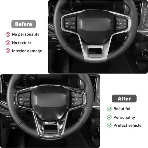 Linskip Steering Wheel Trim Ford Bronco 2021-2025, Steering Wheel Cover for Bronco Interior Accessories(Chrome) in Kuwait