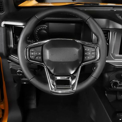 Linskip Steering Wheel Trim Ford Bronco 2021-2025, Steering Wheel Cover for Bronco Interior Accessories(Chrome) in Kuwait