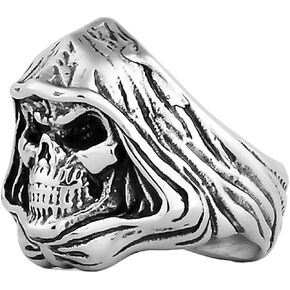 Jude Jewelers Retro Vintage Stainless Steel Death Skull Gothic Punk Party Biker Halloween Holiday Hiphop Ring