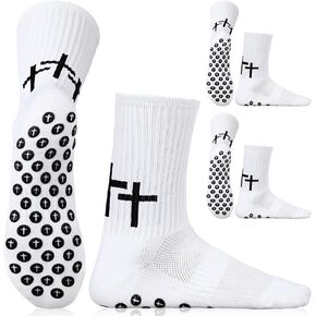 2 Pairs Christian Anti Slip Socks Cross Soccer Socks for Men Women Non Slip Sports Socks for Football Basketball Hockey in Kuwait
