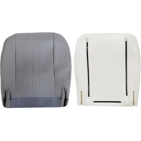 FZJDSD Gray Driver or Passenger Side Bottom Microfiber Leather Seat Cover & Foam Cushion Compatible with Chevy Express GMC Savana Work Van 2003 2004 2005 2006 2007 2008 2009 2010 2011 2012 2013 2014