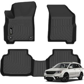 Jenofa-Floor Mats for Dodge Journey 2011-2020 Floor Liner Waterproof All Weather High Edge Protection Car Mats Custom Fit Journey Durable TPE Rubber Car Mat for Dodge Journey Accessories Black