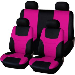 Car Seat Cover Full Set, Breathable Washable Vehicle Front Seat Protector, Auto Interior Airbag Split Rear Bench with Removable Headrest Cover, Universal for SUV, Sedan, Truck (Blue)