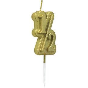 Half Birthday Candle Half 1/2 Year Old Cake Topper for Baby's Half Year Old Birthday Anniversary Celebration Party Decorations (Rose Gold)