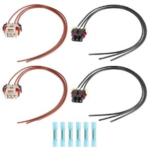 224-396-007 Headlight Turn Signal Harness - for Freightliner Columbia Headlights Compatible Freightliner Columbia Diesel Truck 2005-2014 224396007 224-396-007 with Blue Heat Shrink Butt Connectors