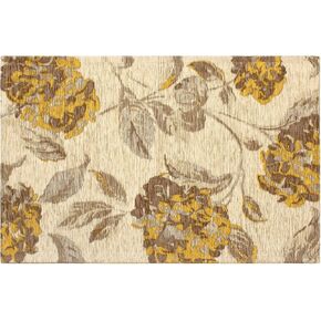 Laura Ashley Hydrangea 27" x 45" Jacquard Chenille Textured Area Rug, Chamomile