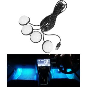 مصابيح LED داخلية للسيارة، مصابيح LED للسيارة، ملحقات السيارة، مصابيح LED للسيارة، مصابيح السيارة الداخلية مع منفذ USB، مصابيح ديكور السيارة، مجموعة إضاءة نيون محيطة للسيارة (ملونة) in Kuwait