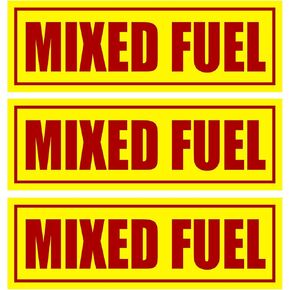 Rogue River Tactical Mixed Fuel 6x2 Inch Pack of 3 Mixed Fuel Only Sticker Sign Decal Indoor Outdoor Tractor Truck Gas Fuel Can