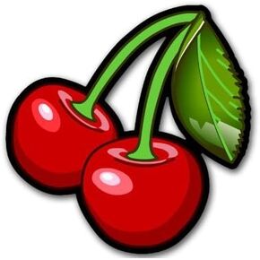 Cherries w Leaf Shaped Sticker (Hot Red Cherry Sexy Cute Funny Vinyl Decal for car Truck Laptop or Water Bottle (3 inch)