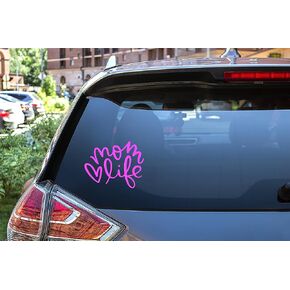 horizont Rainbow Animated Design MOM Life Pink Vinyl Decal Sticker|Pink|Cars RV Boat Camp Trucks SUVs Vans Laptops 5.5 inches Pink