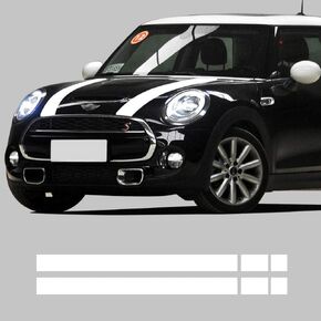 Car Hood Trunk Engine Cover Rear Vinyl Decal Bonnet Stripe Stickers for Mini Cooper f55 2015 2016 f56 2014-2016 (Gloss White)