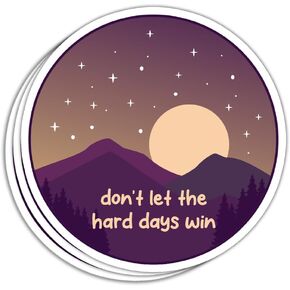 TODOLIA (3Pcs) Don't Let The Hard Days Win Sticker Funny Inspirational Decal Adult Humor Sticker Motivational Sticker Positive Affirmation Gift Decoration Car Truck Laptop Helmet Bumper- 3x4 Inch
